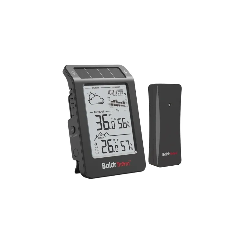 BALDRTHERM B0596WT2H2P-V1 Solar-Powered Weather Station (Black)